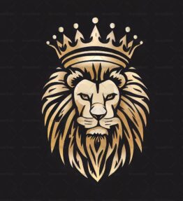 Majestätischer Löwe und Krone